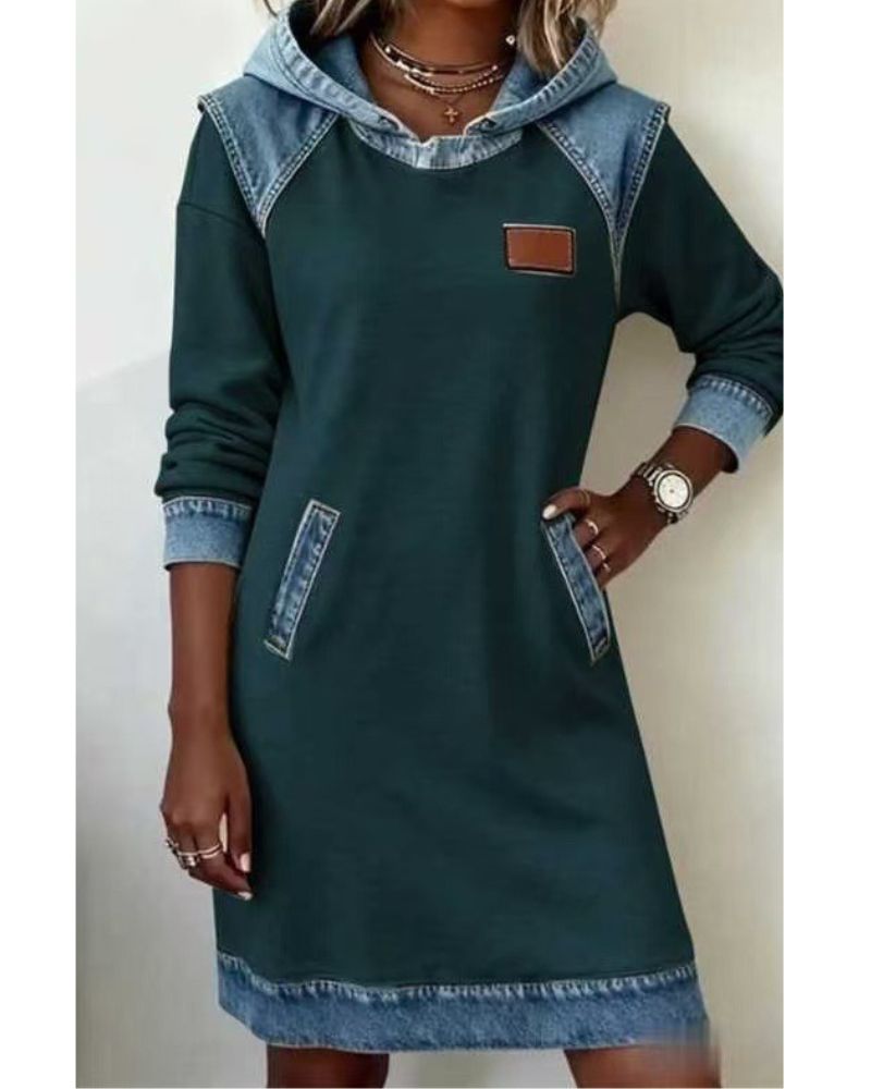 Джинсово яке с качулка