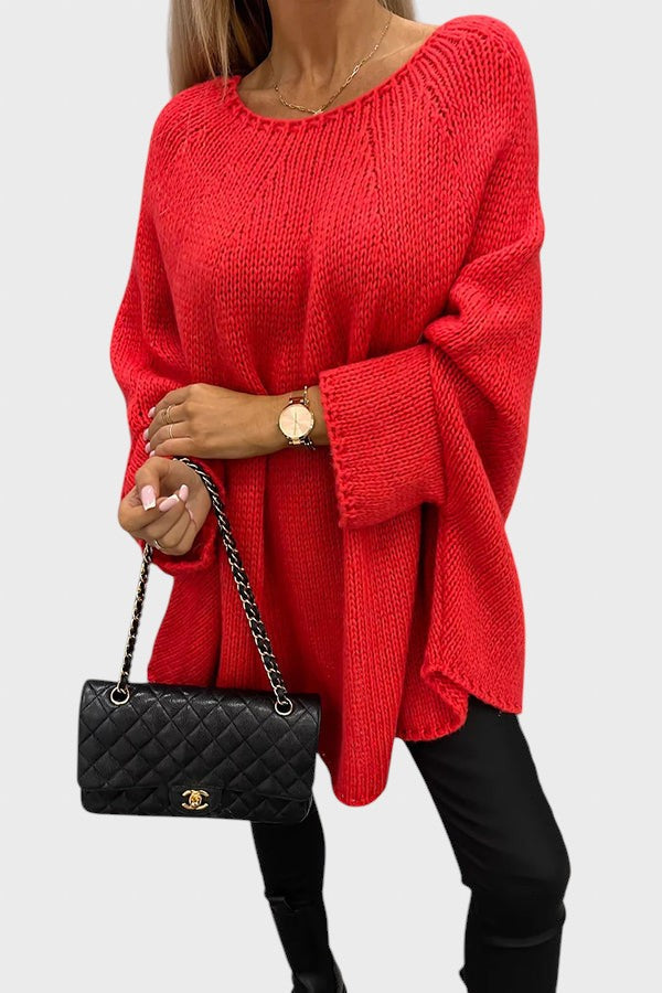 Emilia™ - Дълъг плетен пуловер