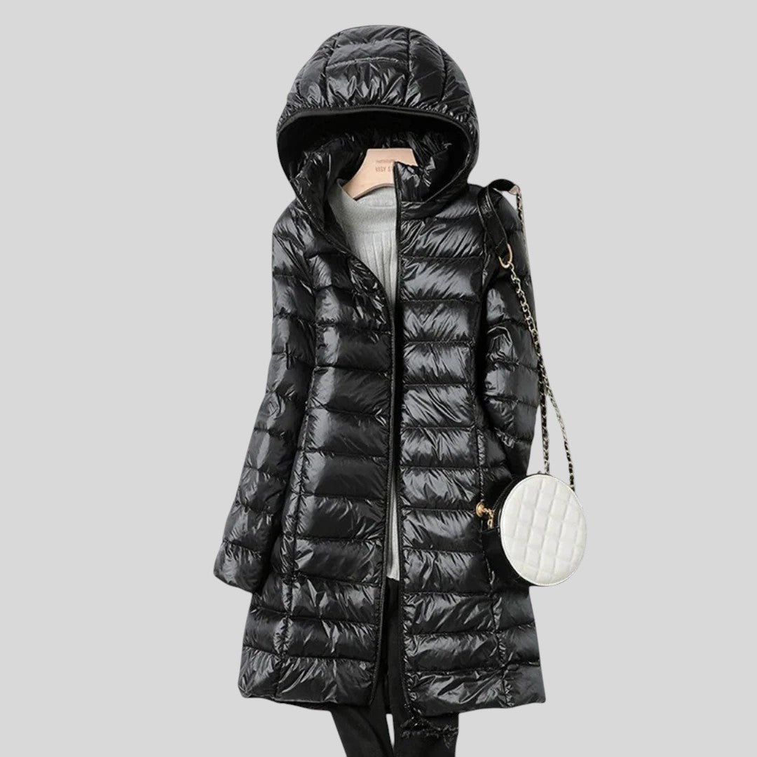 Penelopa™ - Дълго ватирано пухено палто с качулка