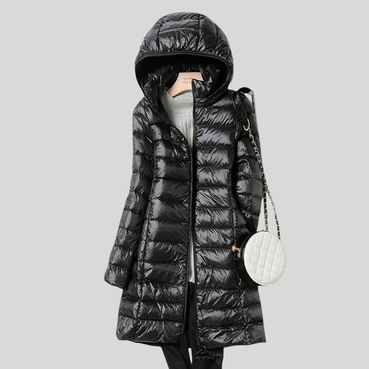 Penelopa™ - Дълго ватирано пухено палто с качулка