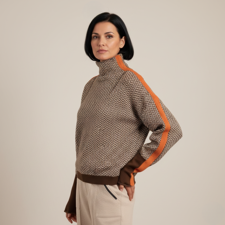 Tsvetana™ - Пуловер с дръзки райета