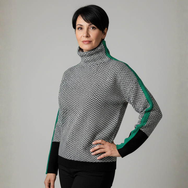 Tsvetana™ - Пуловер с дръзки райета