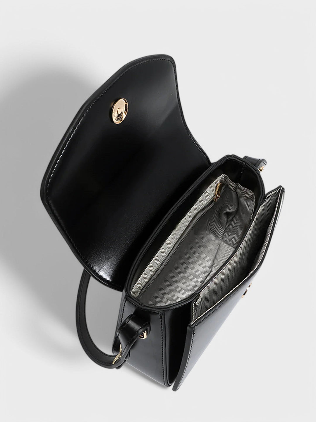 Violeta™ - Чанта за през рамо от структурирана лачена кожа