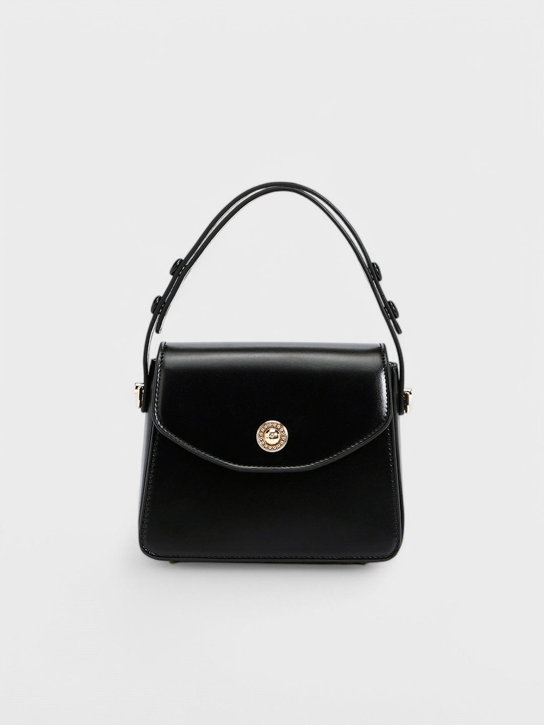 Violeta™ - Чанта за през рамо от структурирана лачена кожа