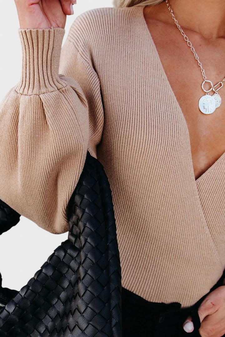 Galina™ - Пуловер с оребрена плетка