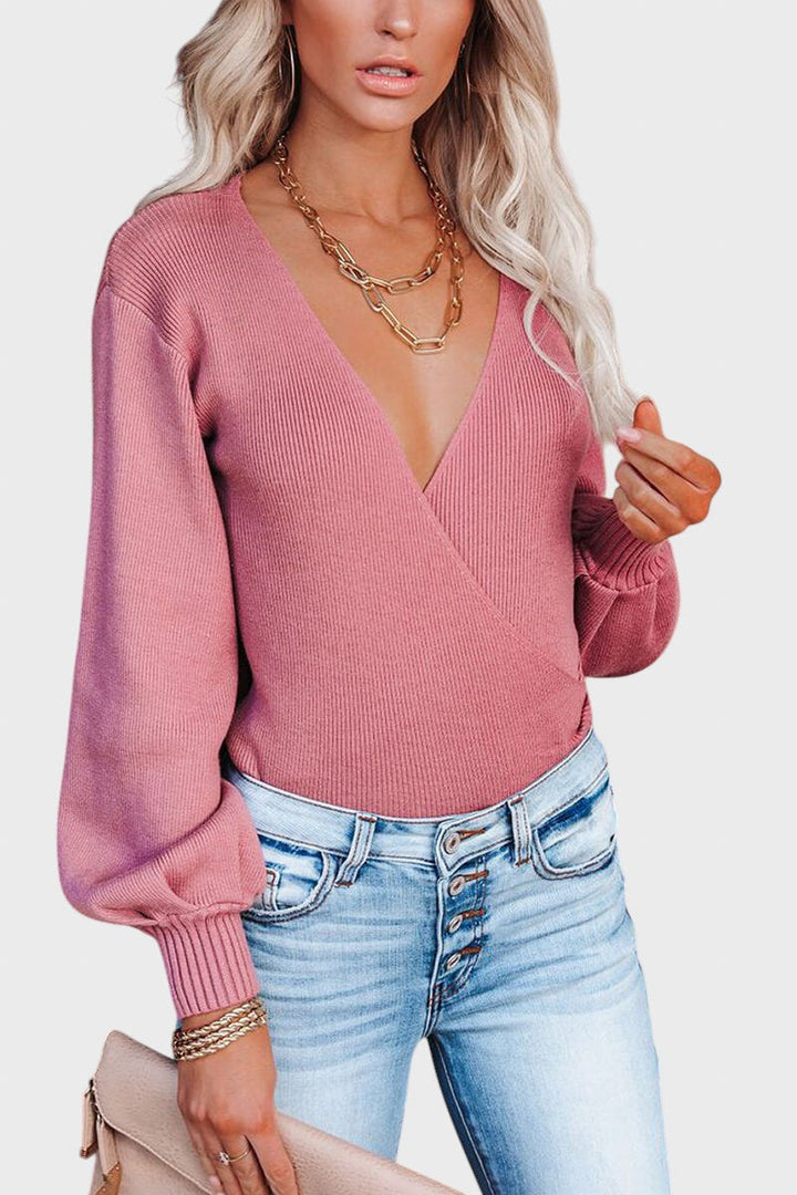 Galina™ - Пуловер с оребрена плетка