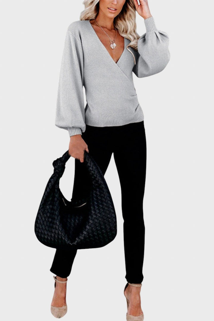 Galina™ - Пуловер с оребрена плетка