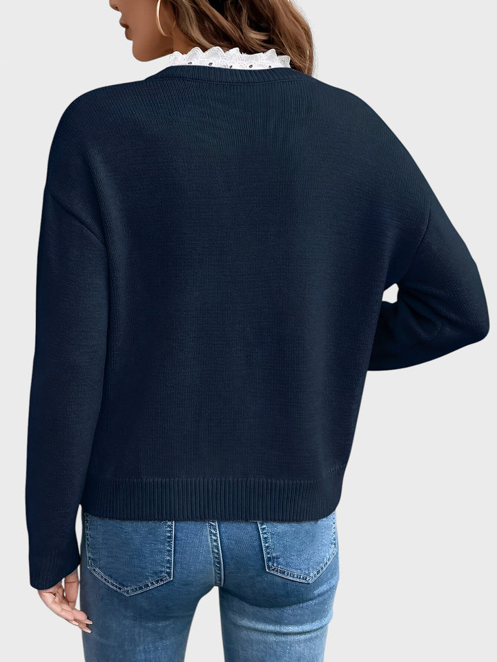 Zhivka™ - Изискана нощница с дантелена яка