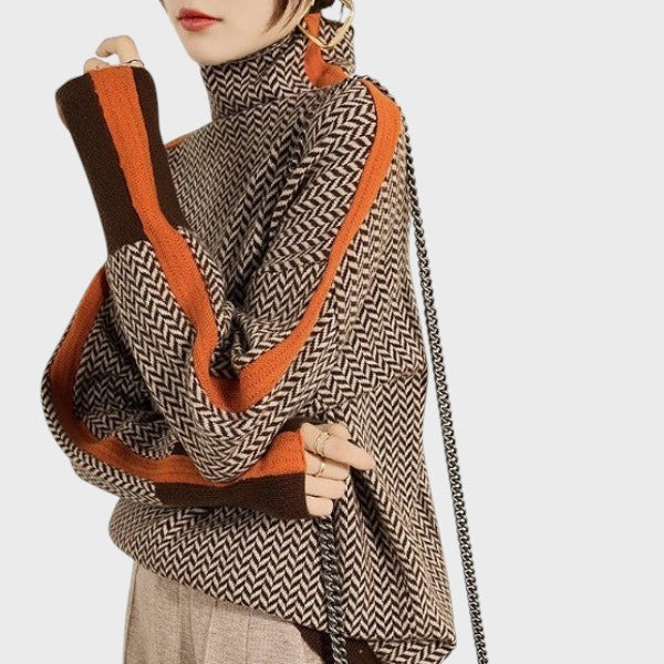 Tsvetana™ - Пуловер с дръзки райета