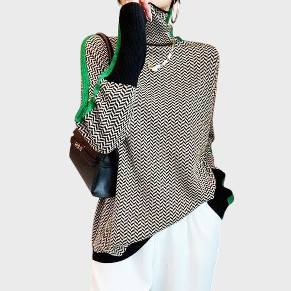 Tsvetana™ - Пуловер с дръзки райета