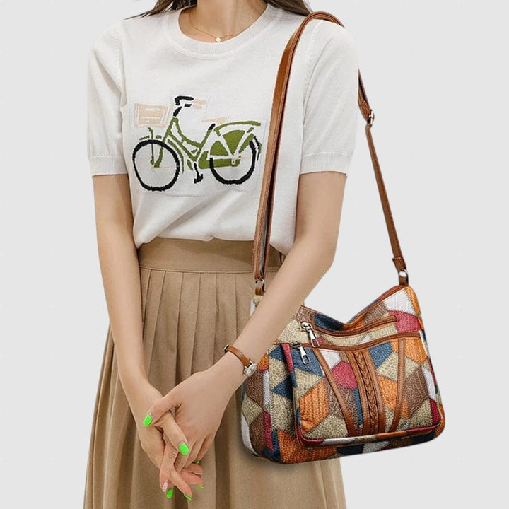 Galena™ - Чанта от естествена кожа с мозайка