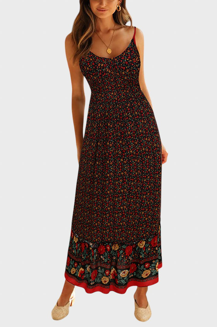 Kiriaki™ - Макси рокля на цветя с тънки презрамки