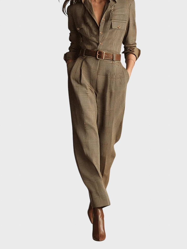 Zorka™ - Елегантен текстуриран гащеризон от туид