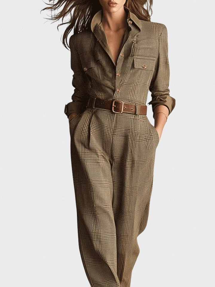 Zorka™ - Елегантен текстуриран гащеризон от туид