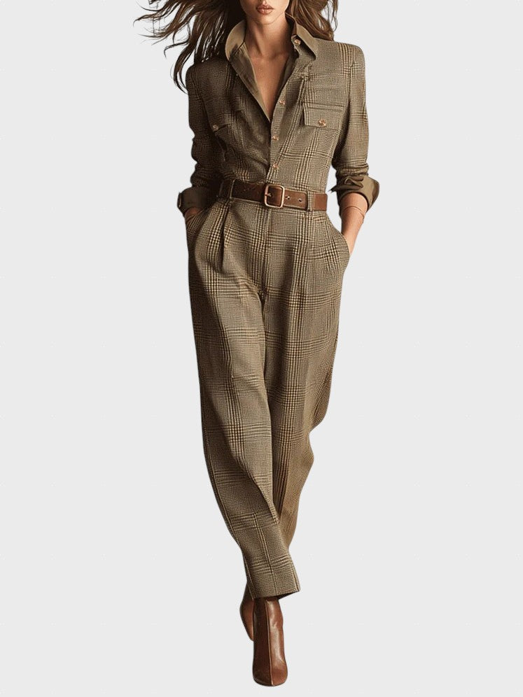 Zorka™ - Елегантен текстуриран гащеризон от туид