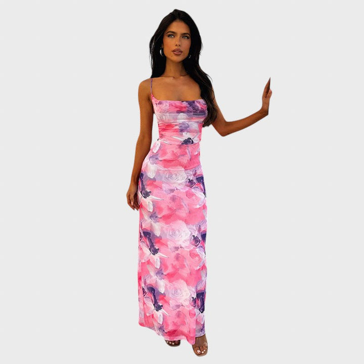 Krastina™ - Романтична рокля с флорални мотиви