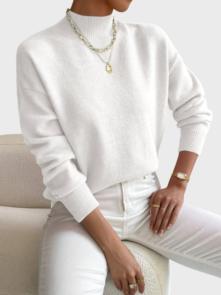 Marieta™ - Плетен пуловер с висока яка