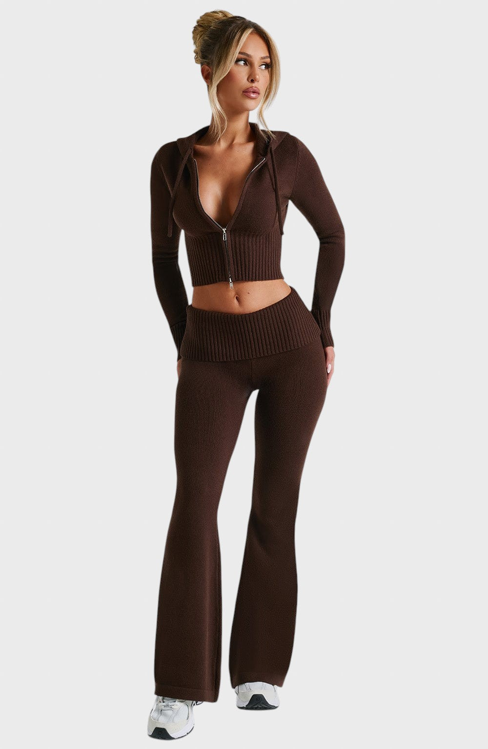 Avgustina™ - Комплект от две части с ребрена плетка